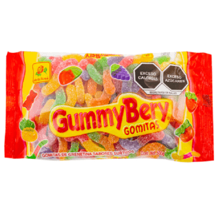 Gomitas GummyBery Lombrices Aciduladas 500 grs