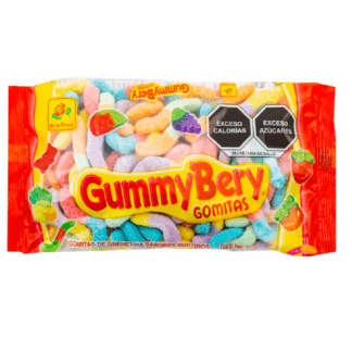 Gomitas GummyBery Lombrices Neón 500 grs