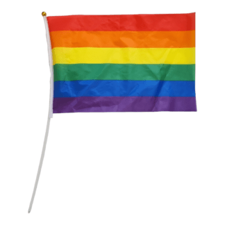 bandera arcoiris con asta